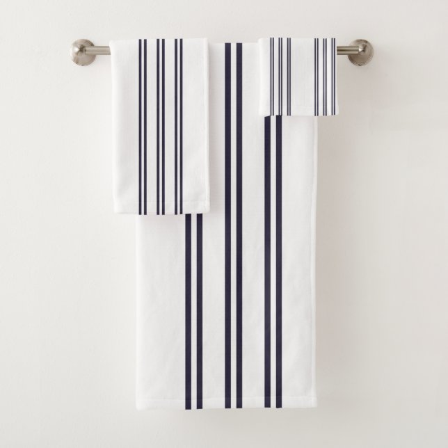 ELEGANT EINFACHER MINIMALISTISCHER ÄGEAN STRIPE NA BADHANDTUCH SET (Insitu)