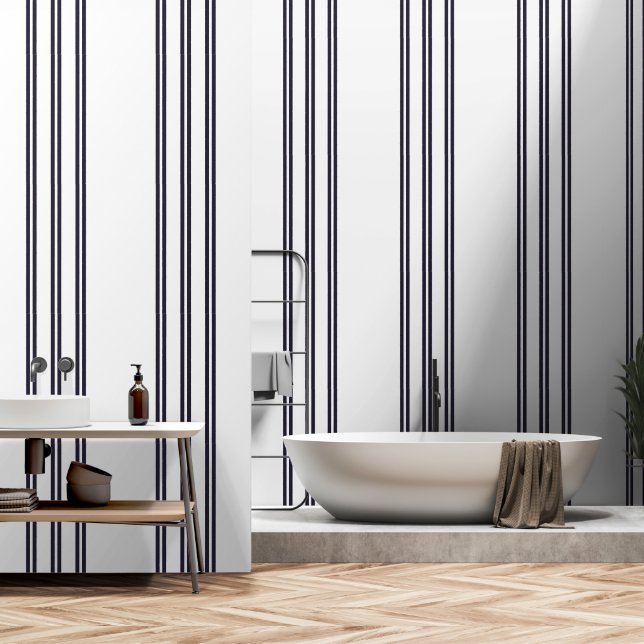 ELEGANT EINFACHER MINIMALISTISCHER ÄGEAN STRIPE NA TAPETE (Badezimmer)