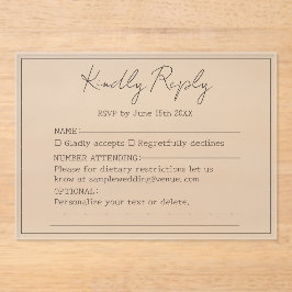 Elegant einfaches Minimal Script mit freundlicher  Acryleinladungen