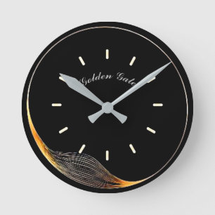 Elegant einfaches Schwarz Runde Wanduhr