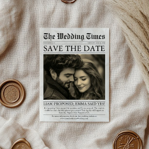 Elegant Einzigartig Lustig Zeitung Foto Hochzeit Save The Date