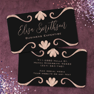 Elegant elegant Luxus Feminine Pink und Schwarz Visitenkarte