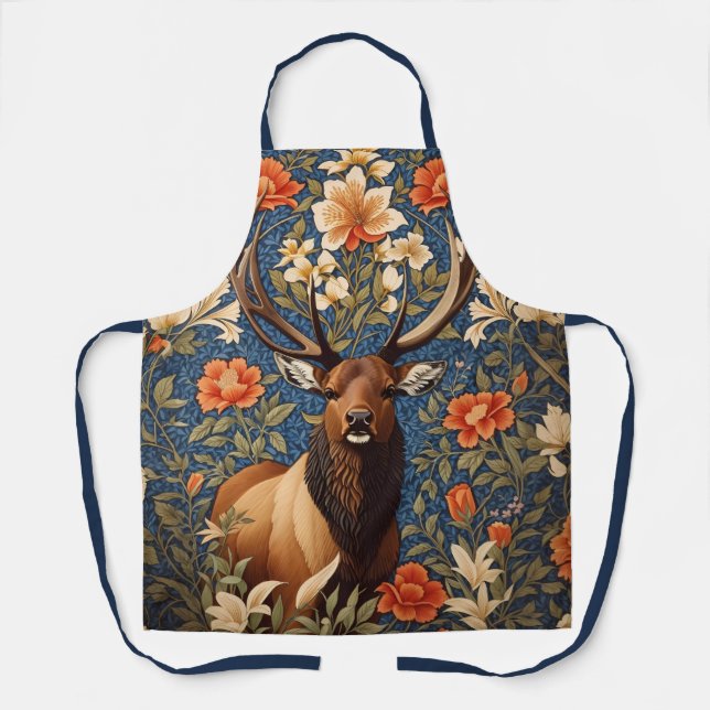 Elegant Elk William Morris Inspiriert Schürze (Vorderseite)