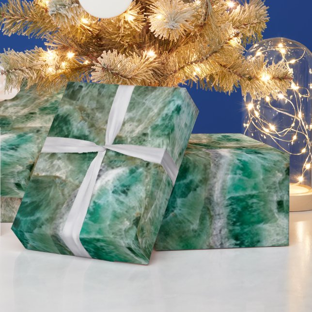 Elegant Emerald Crystal Geschenkpapier (Feiertage)