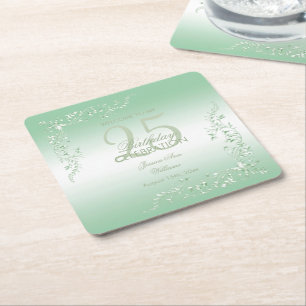 Elegant Emerald Decoration 25. Geburtstag  Rechteckiger Pappuntersetzer