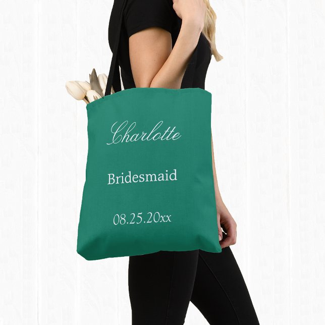Elegant Emerald Green Bridesmaid Tote Bag (Von Creator hochgeladen)