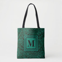 Elegant Emerald Green Mit Monogramm Botanical