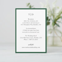 Elegant Emerald Green Monogram Modern Wedding