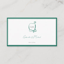 Elegant Emerald Green Monogram Wedding RSVP