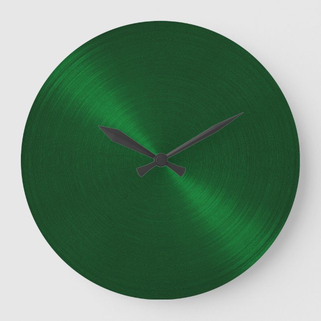 Elegant Emerald Green Sheen Große Wanduhr (Vorderseite)