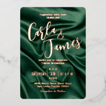 Elegant Emerald Green Silk Gold Moderne Hochzeit