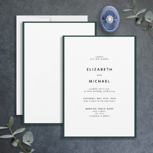 Elegant Emerald Green Typografy Wedding Einladung