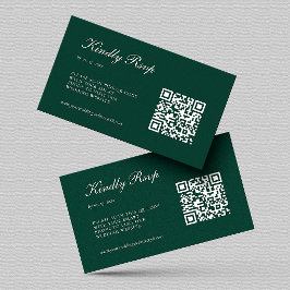 Elegant Emerald Green UAWG QR Code Wedding Begleitkarte