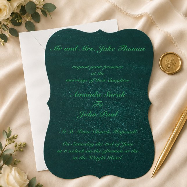 Elegant Emerald Green Wedding Einladung (Von Creator hochgeladen)