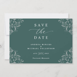 Elegant Emerald Green Wedding rettet das Datum Save The Date