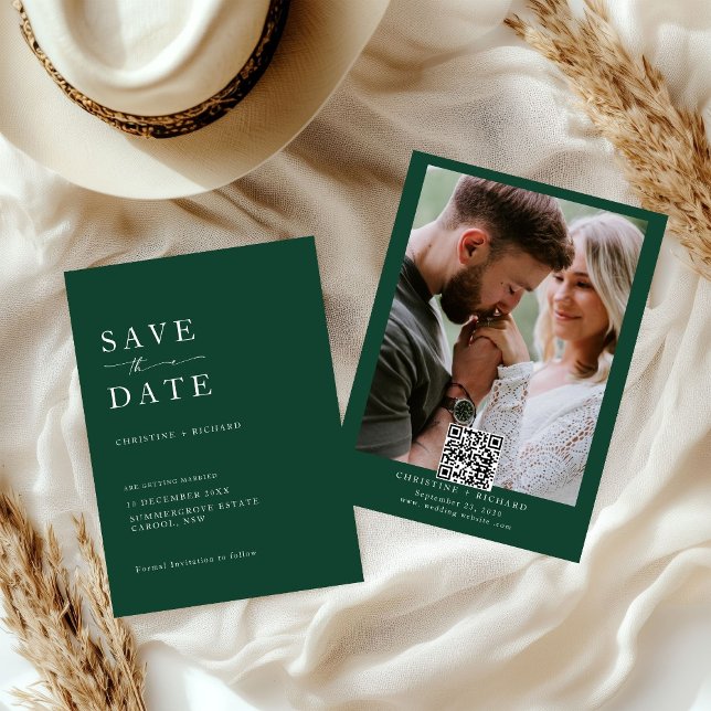 Elegant Emerald Green Wedding Save the Date (Von Creator hochgeladen)