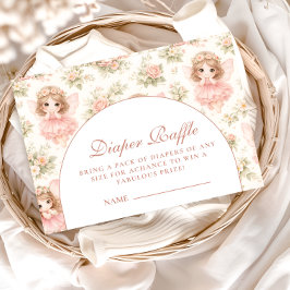 Elegant Enchanted Fairy Baby Shower Diapper Raffle Begleitkarte