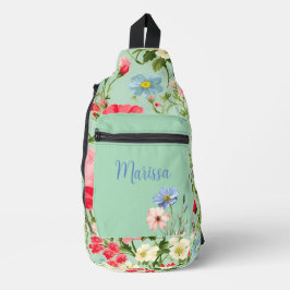 Elegant English Country Wildflower Crossbody Bag