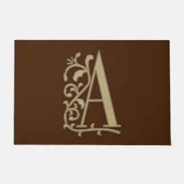 Elegant Entry Monogram A Initial on Brown Fußmatte