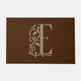 Elegant Entry Monogram E Initial on Brown Fußmatte