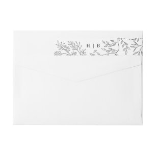 Elegant Envelope Floral Monogram skizziert Adresse