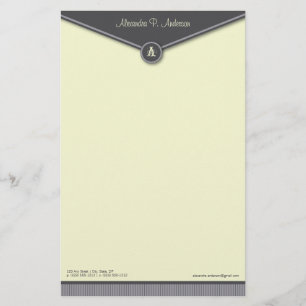 Elegant Envelope (Schiefer) Monogramm Stationery Briefpapier