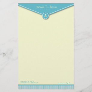 Elegant Envelope (tiffany) Monogramm Stationery Briefpapier