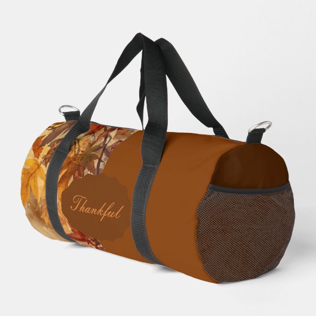 Elegant,Erntedankfest, Herbstlaub,Rustikal Duffle Bag (Rechte Ecke)