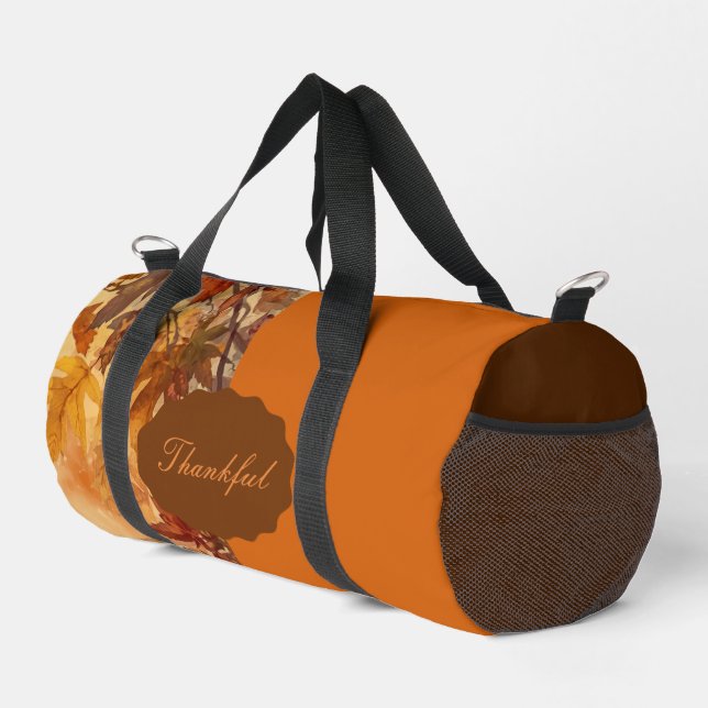 Elegant,Erntedankfest, Herbstlaub,Rustikal Duffle Bag (Rechte Ecke)
