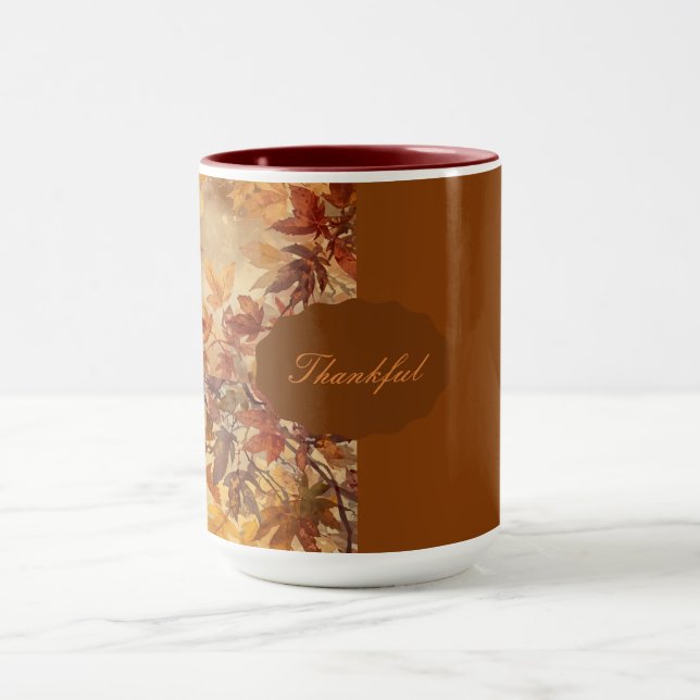 Elegant,Erntedankfest, Herbstlaub,Rustikal Tasse (Zentrum)