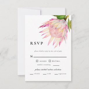 Elegant erröten rosa Blumenhochzeit RSVP Karte
