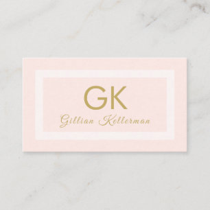 Elegant erröten rosa Goldmonogramm Visitenkarte