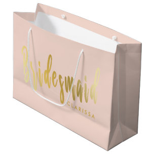 Elegant erröten Rosa u. Goldbrautjungfer Große Geschenktüte