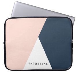 Elegant errötet geometrische Dreiecke des Rosas u. Laptopschutzhülle