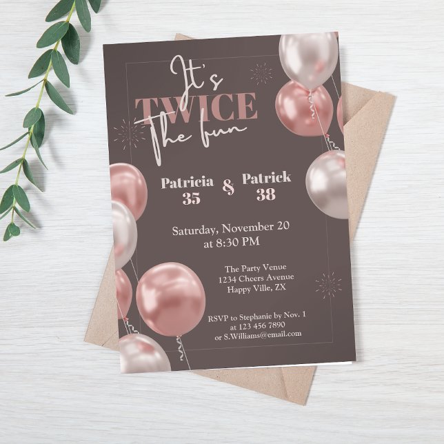 Elegant Es ist zweimal der Spaß gemeinsamen Geburt Einladung (Von Creator hochgeladen)