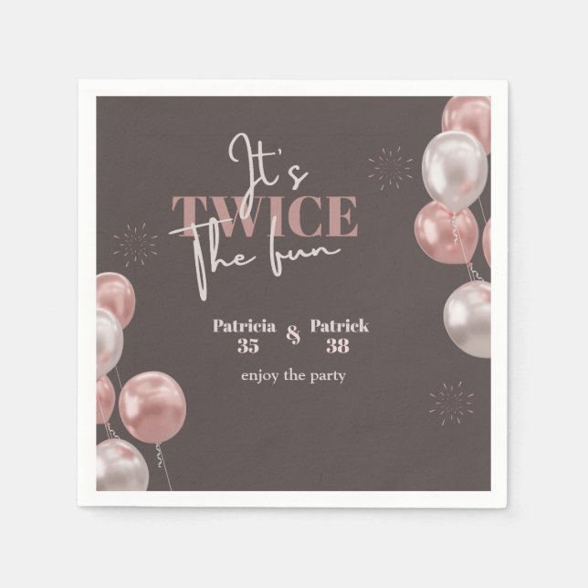 Elegant Es ist zweimal der Spaß gemeinsamen Geburt Serviette (Vorderseite)