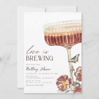 Elegant Espresso Martini Brautparty Einladung