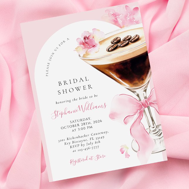 Elegant Espresso Martini Bridal Shower Invitation Einladung (Von Creator hochgeladen)