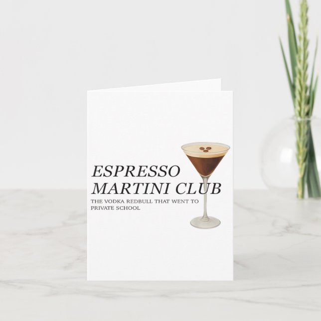 Elegant Espresso Martini Funny Quote Karte (Vorderseite)