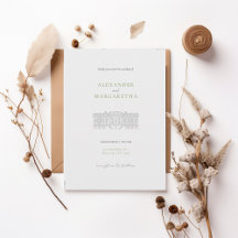 Elegant Estate Illustration Wedding Invitation