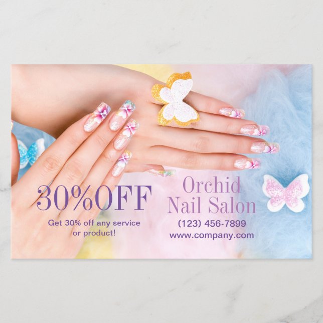Elegant Esthetician WELLNESS-CENTER Nail Salon Pri Flyer (Vorne)