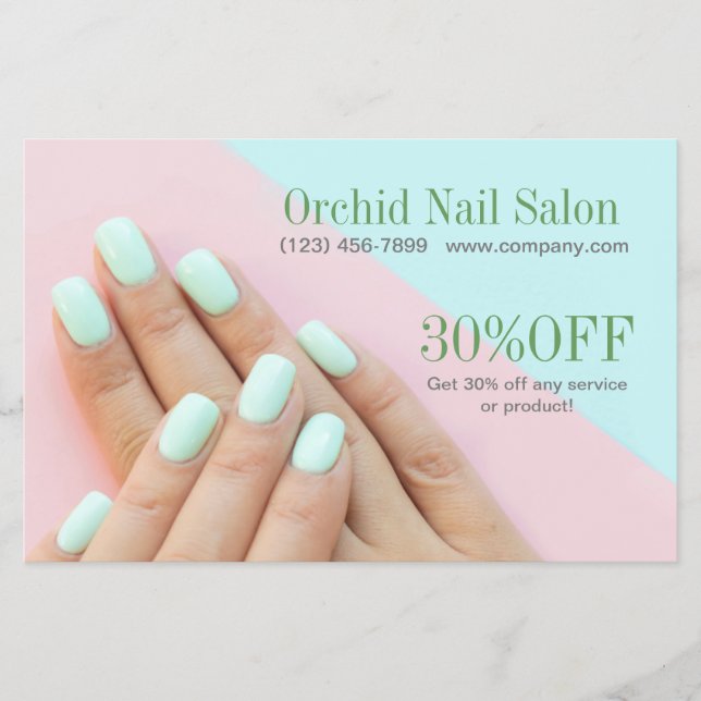 Elegant Esthetician WELLNESS-CENTER Nail Salon Pri Flyer (Vorne)