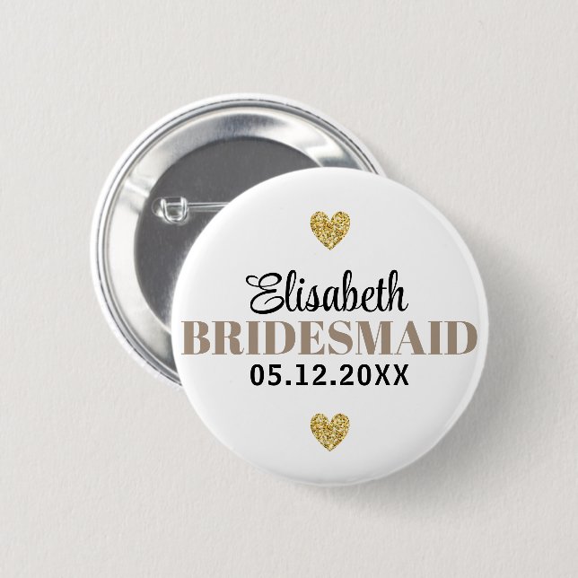 Élégant et Simple Pour Demoiselle D'Honneur Button (Vorne & Hinten)