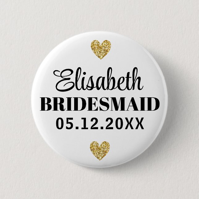 Élégant et Simple Pour Demoiselle D'Honneur Button (Vorderseite)