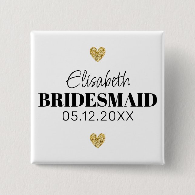 Élégant et Simple Pour Demoiselle D'Honneur Button (Vorderseite)