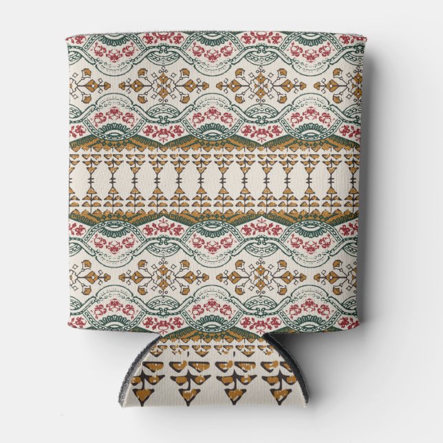 Elegant Ethnic Floral Boho Border Dosenkühler (Vorderseite)