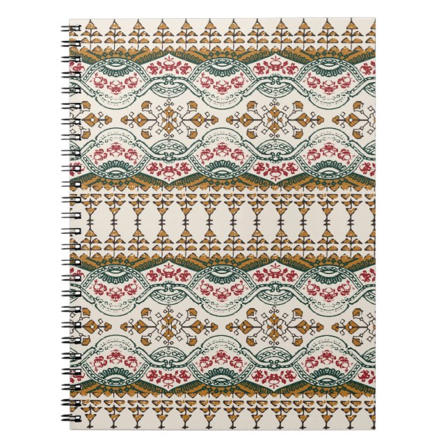 Elegant Ethnic Floral Boho Border Notizblock (Vorderseite)