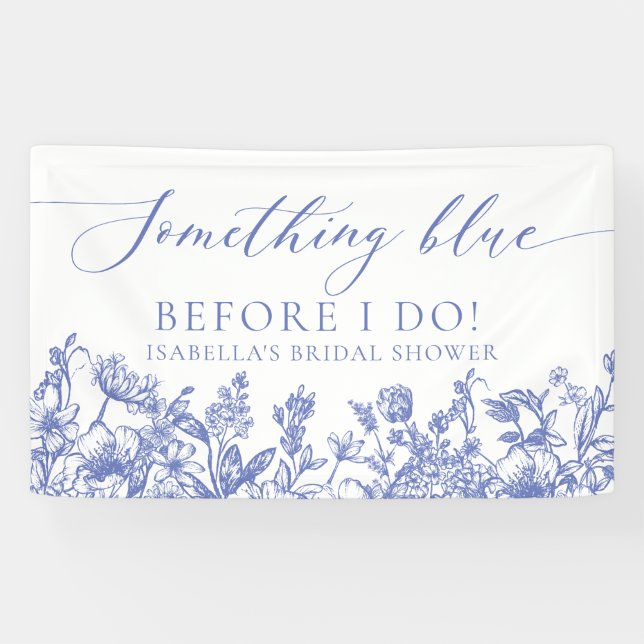 Elegant etwas Blau bevor ich Brautparty mache Banner (Horizontal)