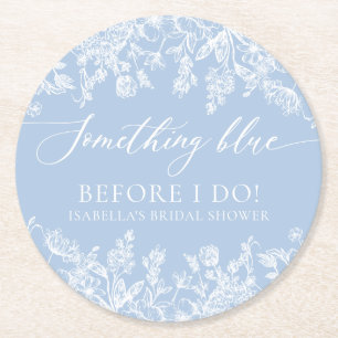 Elegant etwas Blau, bevor ich Brautparty zu tun Runder Pappuntersetzer