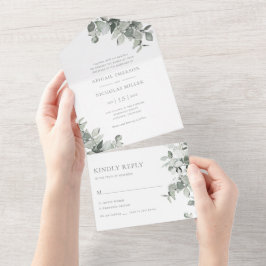 Elegant Eucalyptus All In One Einladung